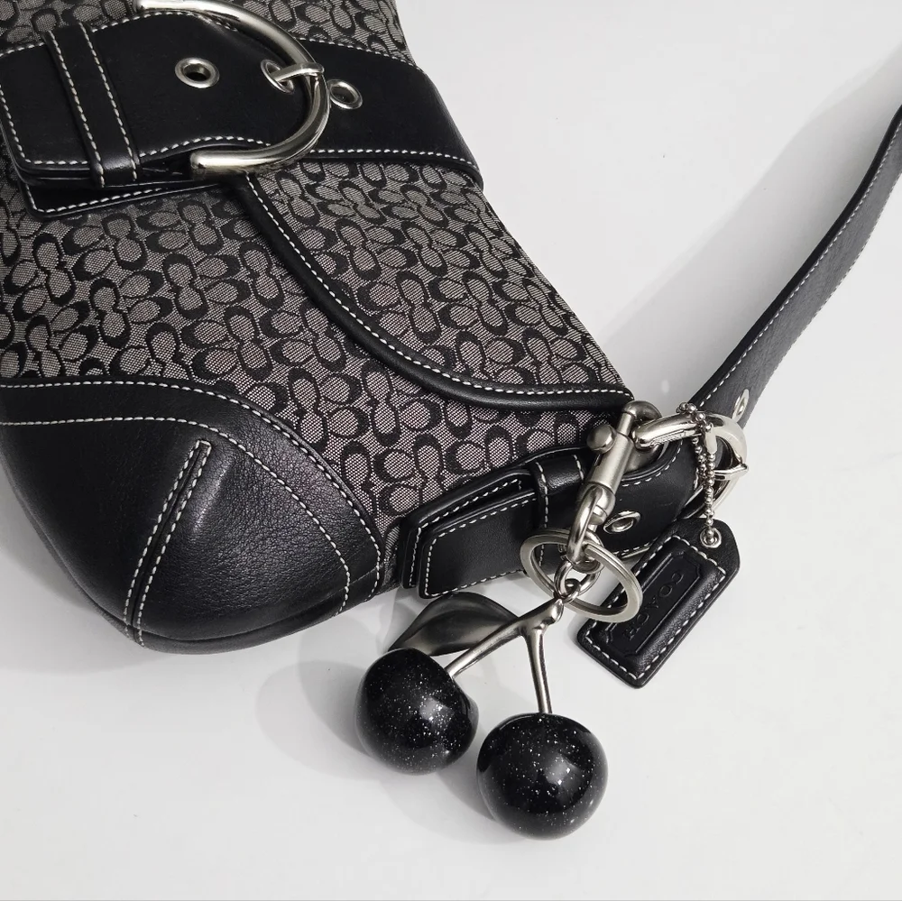 EXCELLENT VINTAGE COACH Y2K MINI SIGNATURE SOHO BUCKLE FLAP SHOULDER BAG 6818 - Picture 4 of 11
